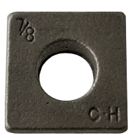 SQUARE BEVELED MALLEABLE IRON WASHER, PLAIN (INCH)