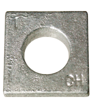 SQUARE BEVELED MALLEABLE IRON WASHER, HDG (INCH)