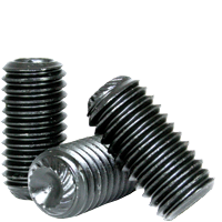 METRIC KNURLED CUP POINT SOCKET SET SCREW, 45H ISO 4029, THERMAL BLACK OXIDE