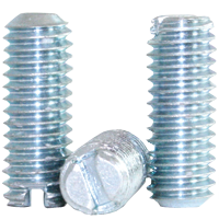 SLOTTED SET SCREW, CASE HARDENED, ZINC PLATED CR+3 (INCH)